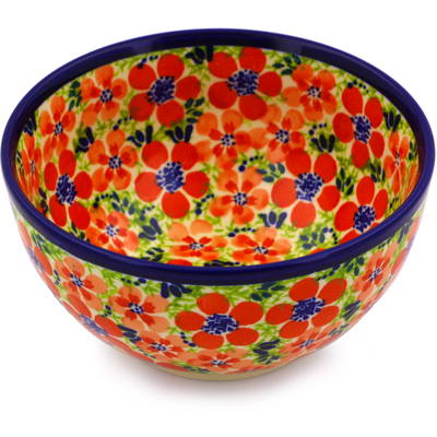 Polish Pottery Bowl 5&quot; Magnificent Red