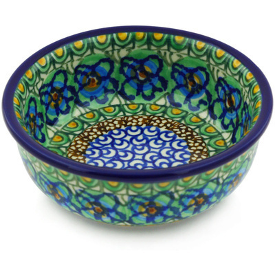 Polish Pottery Bowl 5&quot; Mardi Gras UNIKAT