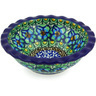 Polish Pottery Bowl 5&quot; Mardi Gras UNIKAT