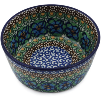 Polish Pottery Bowl 5&quot; Mardi Gras UNIKAT