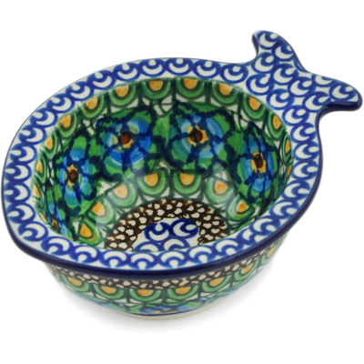 Polish Pottery Bowl 5&quot; Mardi Gras UNIKAT
