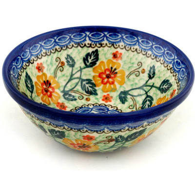 Polish Pottery Bowl 5&quot; Marigold UNIKAT