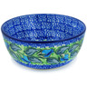 Polish Pottery Bowl 5&quot; Matisse Flowers Cobalt UNIKAT