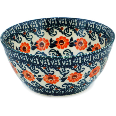 Polish Pottery Bowl 5&quot; Meadow Floret UNIKAT