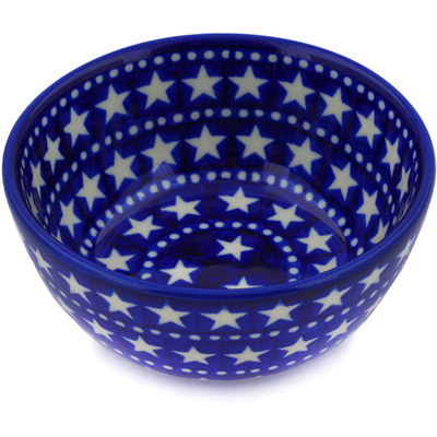 Polish Pottery Bowl 5&quot; Midnight Stars