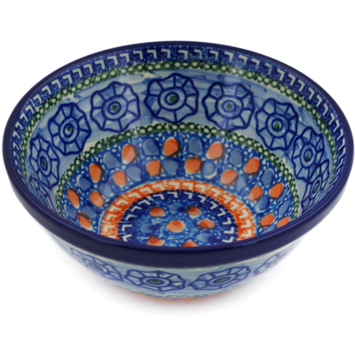 Polish Pottery Bowl 5&quot; Midnight Tango UNIKAT