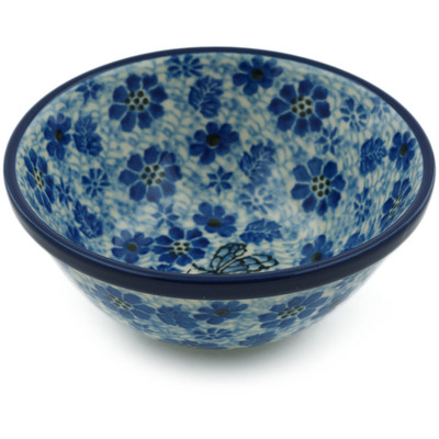 Polish Pottery Bowl 5&quot; Misty Dragonfly