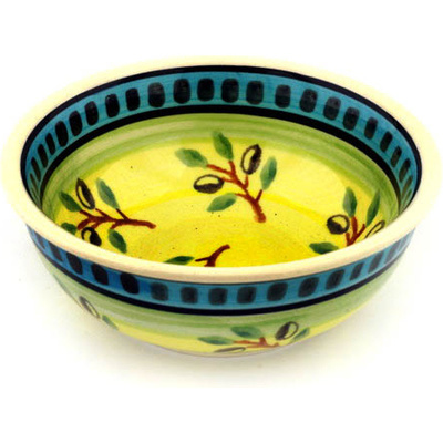 Polish Pottery Bowl 5&quot; Olive Grove