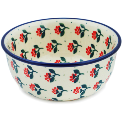 Polish Pottery Bowl 5&quot; Orange Blossoms