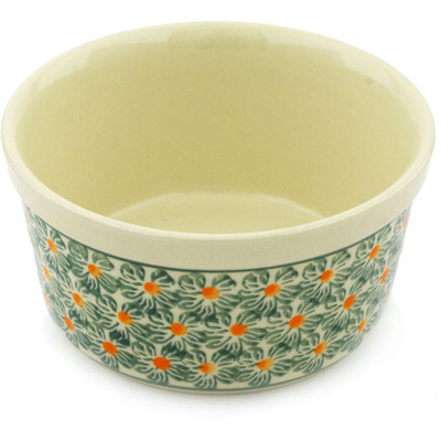 Polish Pottery Bowl 5&quot; Orange Blossoms