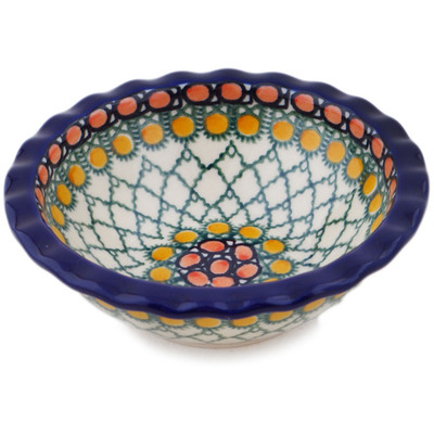 Polish Pottery Bowl 5&quot; Orange Tranquility UNIKAT