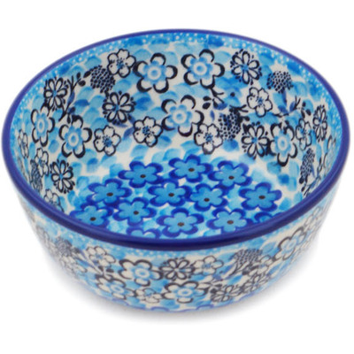 Polish Pottery Bowl 5&quot; Out Of Blue UNIKAT