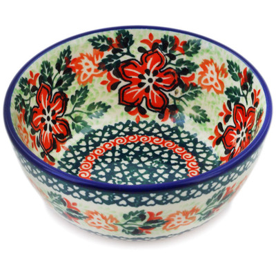Polish Pottery Bowl 5&quot; Painting In The Garden UNIKAT