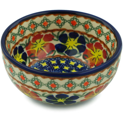 Polish Pottery Bowl 5&quot; Paradise Poppy