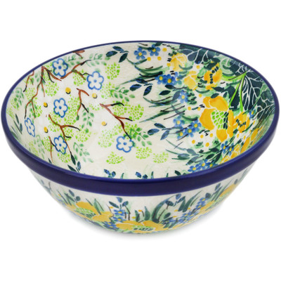 Polish Pottery Bowl 5&quot; Peaceful Garden UNIKAT