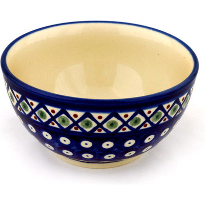 Polish Pottery Bowl 5&quot; Peacock Basket