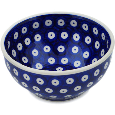 Polish Pottery Bowl 5&quot; Peacock Eyes