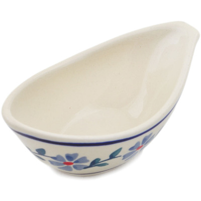Polish Pottery Bowl 5&quot; Peacock Forget-me-not