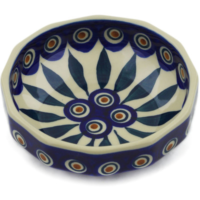 Polish Pottery Bowl 5&quot; Peacock