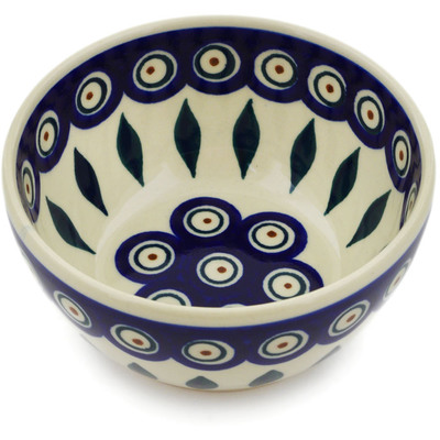 Polish Pottery Bowl 5&quot; Peacock