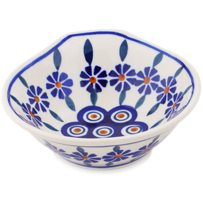 Polish Pottery Bowl 5" Peacock