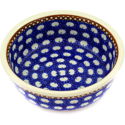 Polish Pottery Bowl 5&quot; Peacock Rain