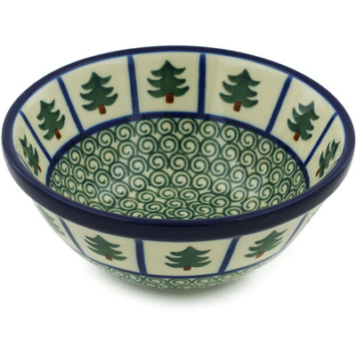 Polish Pottery Bowl 5" Perky Pine