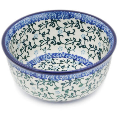 Polish Pottery Bowl 5&quot; Petite Blue Vine
