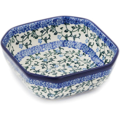Polish Pottery Bowl 5&quot; Petite Blue Vine