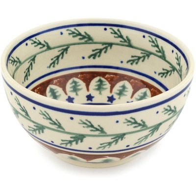 Polish Pottery Bowl 5&quot; Pine Boughs
