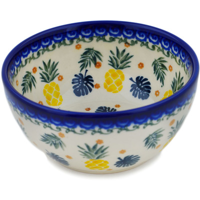 Polish Pottery Bowl 5&quot; Pineapple Parade