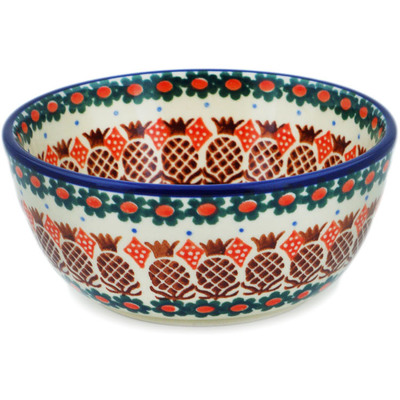 Polish Pottery Bowl 5&quot; Pineapple Paradise