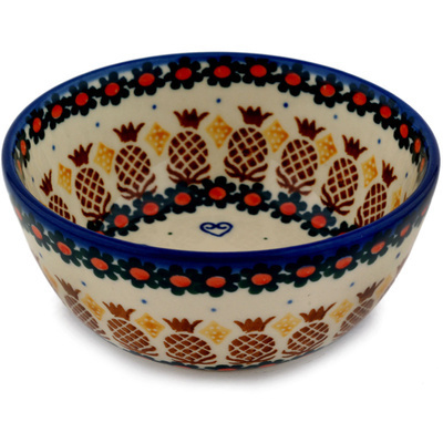 Polish Pottery Bowl 5&quot; Pineapple Paradise