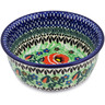 Polish Pottery Bowl 5&quot; Playful Poppy UNIKAT