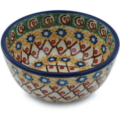 Polish Pottery Bowl 5&quot; Polish Basket UNIKAT