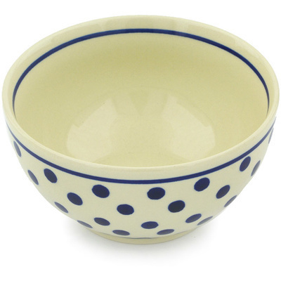Polish Pottery Bowl 5&quot; Polka Dot