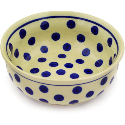 Polish Pottery Bowl 5&quot; Polka Dot