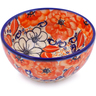 Polish Pottery Bowl 5&quot; Poppy Passion UNIKAT