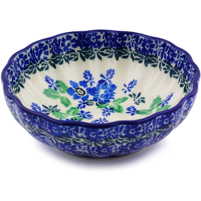 Polish Pottery Bowl 5&quot; Pretty In Blue