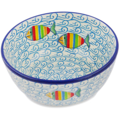Polish Pottery Bowl 5&quot; Rainbow Fish