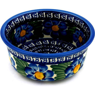 Polish Pottery Bowl 5&quot; Red Blossom