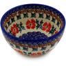 Polish Pottery Bowl 5&quot; Red Cornflower