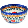 Polish Pottery Bowl 5&quot; Red Cornflower