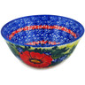 Polish Pottery Bowl 5&quot; Red Finesy UNIKAT
