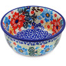 Polish Pottery Bowl 5&quot; Red Floral Delight UNIKAT