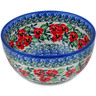 Polish Pottery Bowl 5&quot; Red Pansy
