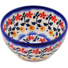 Polish Pottery Bowl 5&quot; Red Sunflower