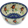 Polish Pottery Bowl 5&quot; Redbird On A Wire