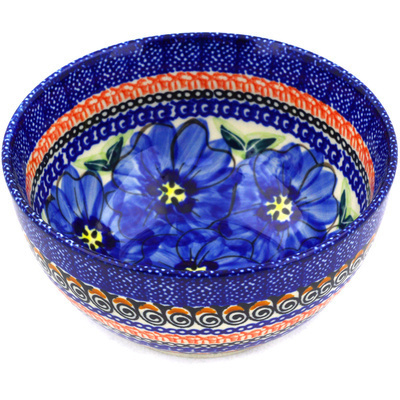 Polish Pottery Bowl 5&quot; Regal Bouquet UNIKAT