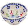 Polish Pottery Bowl 5&quot; Ring Around The Reindeer